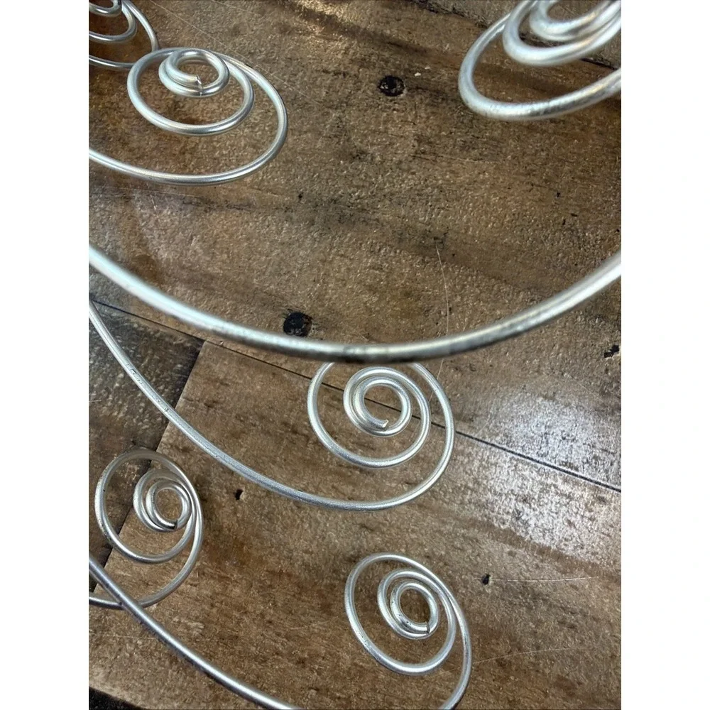 Godinger Silver Art Co Tabletop Wire Christmas Tree Ornament Display Stand Vtg